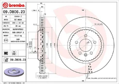 Stabdžių diskas BREMBO 09.D806.23 kaina