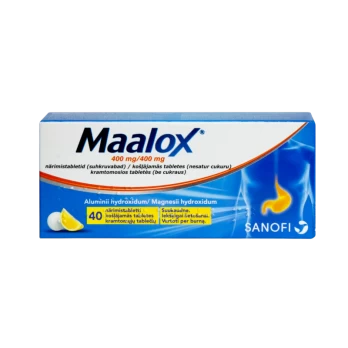 MAALOX 400 mg/400 mg kramtomosios tabletės N40