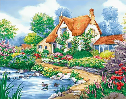 Deimantinis paveikslas Duck Pond Cottage WD2404