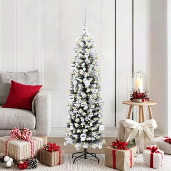 Dirbtinė Kalėdų eglutė with LEDs Žalia ir balta 150 cm PVC