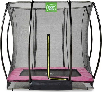 EXIT Silhouette ground trampoline 153x214cm with safety net - pink