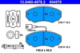 ATE 13.0460-4978.2 Brake pad set