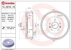 Stabdžių būgnas BREMBO 14.C010.10 kaina