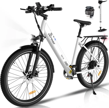 Elektrinis dviratis Hitway BK18, 27.5", 250W, baltas