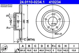 ATE 24.0110-0234.1 Brake Disc kaina