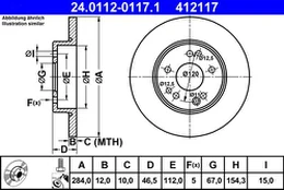 ATE 24.0112-0117.1 Brake Disc