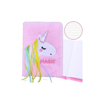 Lean Plush Fur Notebook Notebook Lined With Unicorn Mane Colorful A5