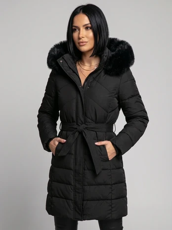 Moteriška juoda žieminė striukė Sophia