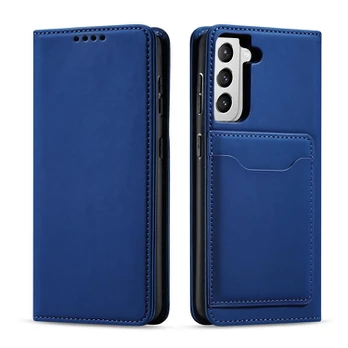 Dėklas Magnet Card Case for Samsung Galaxy S22 Plus Mėlynas