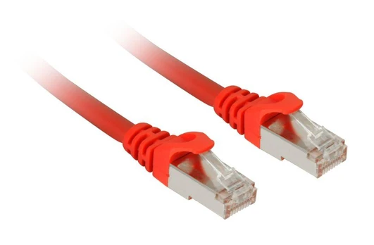 Sharkoon patch network cable SFTP, RJ-45, with Cat.7a raw cable (red, 1 meter)