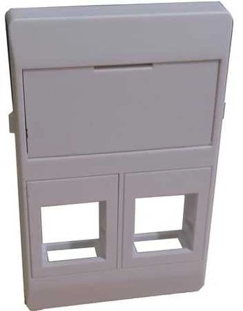 Csdk Sl Dataudtag, lige - 1½ modul Type F, for 2 stk. Csslr plus keystone konnektor, farve: hvid