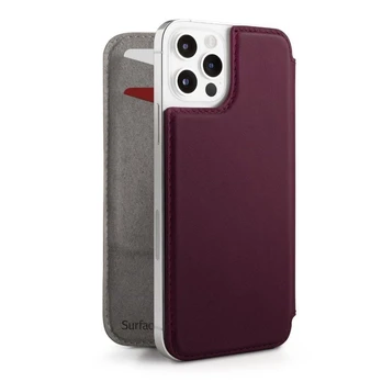 Twelve South SurfacePad for iPhone 12 Pro Max - Ultra-Slim and Luxurious Napa Odinis dėklas with MagSafe Compatibility - Plum