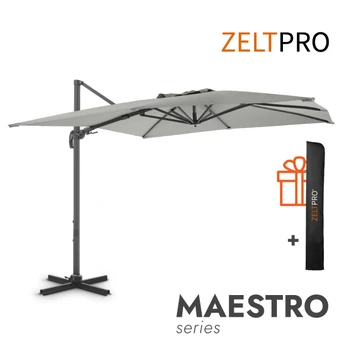 Šoninis saulės skėtis (užvalkalas dovanų) Maestro Light Grey