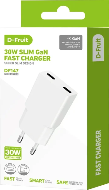 D-Fruit charger 30W 2xUSB-C DF147