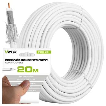 TV Koaksialinis kabelis antenos 20M PCC-20 Vayox
