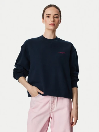 Tommy Jeans Džemperis Script DW0DW23583 Tamsiai mėlyna Regular Fit