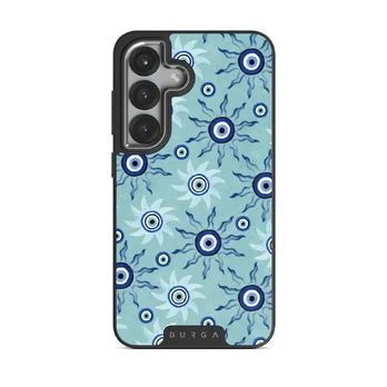 Blue Gaze - Samsung Galaxy S25 Case, Elite Dark (Magnetic) / Silver