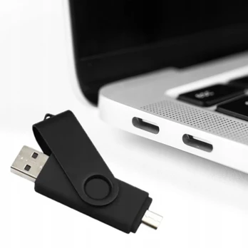 Pendrive 8gb Usb 2.0 + Usb-c, Juodas