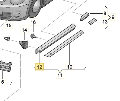 VAG VW Beetle Cabrio Dangos Durims Originalus 5C5854939PGRU