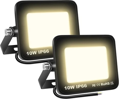Lauko Led prožektorius 10w, 2 vnt., 1000 lm, 3000k šilta balta, Ip66