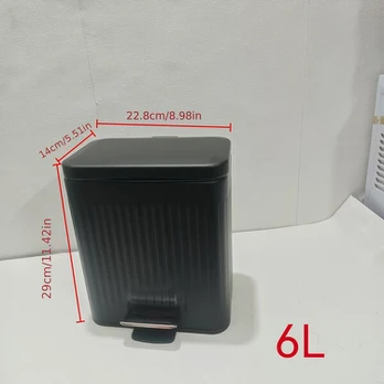 šiukšliadėžė, juoda, Matinė juoda 6L
