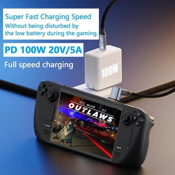 Usb-c 100w Kampinis Laidas, 10gbps Duomenims, 4k Vaizdui (2m)