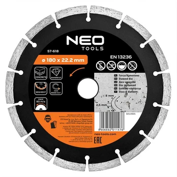 Neo Tools Deimantinis diskas 180 x 22,2 mm, segmentuotas