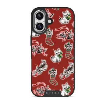 Merry Kitty - iPhone 17 Case, Elite Dark (MagSafe) / Silver