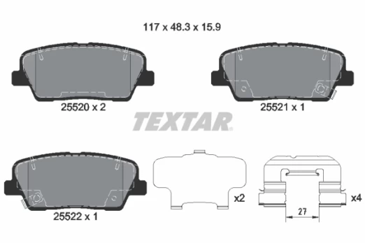 TEXTAR 2552008 Brake pad set