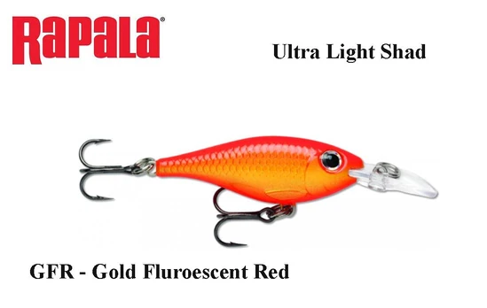 Vobleris Rapala Ultra Light Shad GFR 4 cm