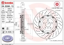 Stabdžių diskas BREMBO 09.B386.13 kaina