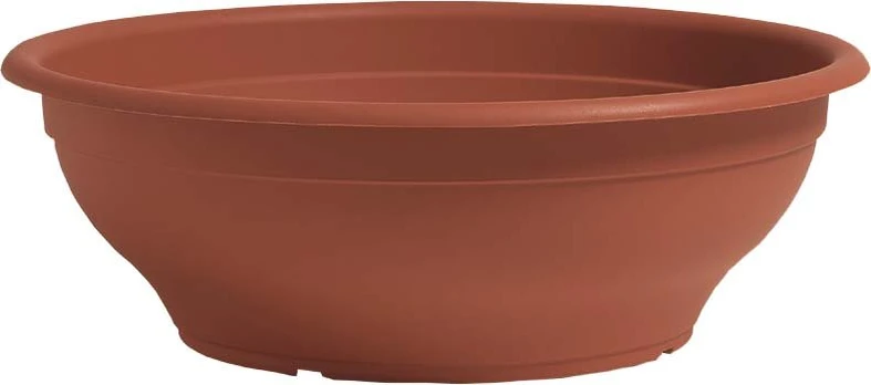 Plastikinis vazonas, dubuo, 30 x 15 cm., rudas.