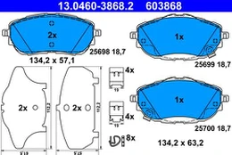 ATE 13.0460-3868.2 Brake pad set