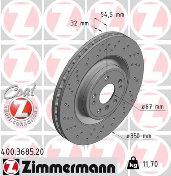 Stabdžių diskas ZIMMERMANN 400.3685.20