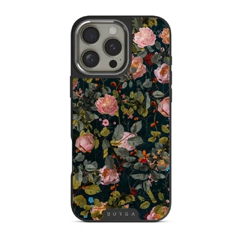 Bloomy Garden - Vintage iPhone 16 Pro Max Case, Elite Dark (MagSafe) / Silver