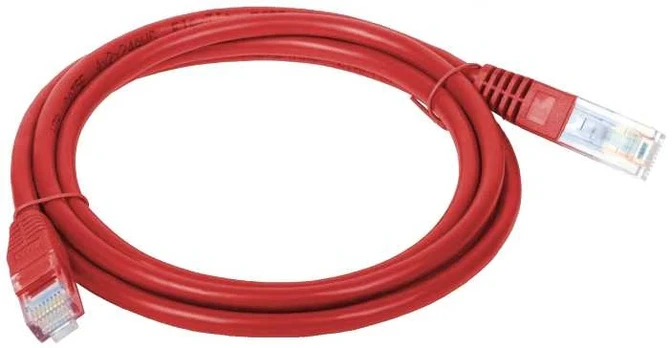 Patch-cord U/UTP kat.5e PVC 0.5m raudona ALANTEC