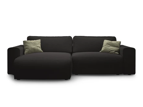 Left Corner Sofa With Bed Function And Box, "Victor", 3 Seats, 246x148x83, Black