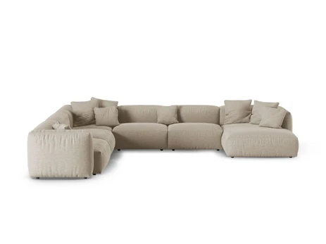 Modular Left Corner Sofa, "Martina", 6 Seats, 420x330x75, Light Beige