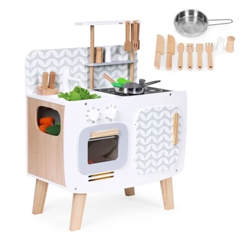 Medinė vaikiška virtuvė RETRO ECOTOYS