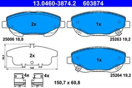 ATE 13.0460-3874.2 Brake pad set