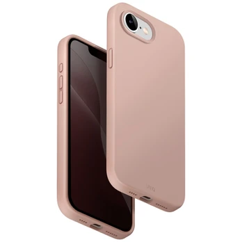 Dėklas UNIQ Lino do iPhone 16e (2025) Magclick Charging rožinis