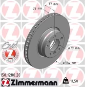 Stabdžių diskas ZIMMERMANN 150.1280.20 kaina