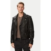 HUGO Odinė striukė 50564071 Juoda Regular Fit