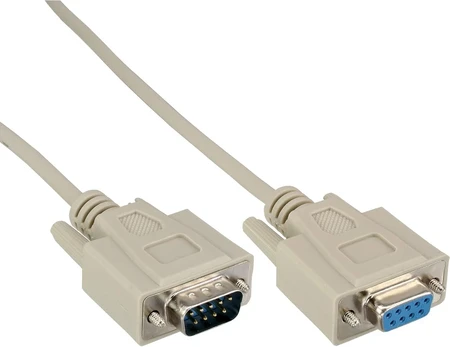 Inline Serialinis kabelis, Inline, lietas, Db9m/f, 1:1, 5m, smėlio spalvos