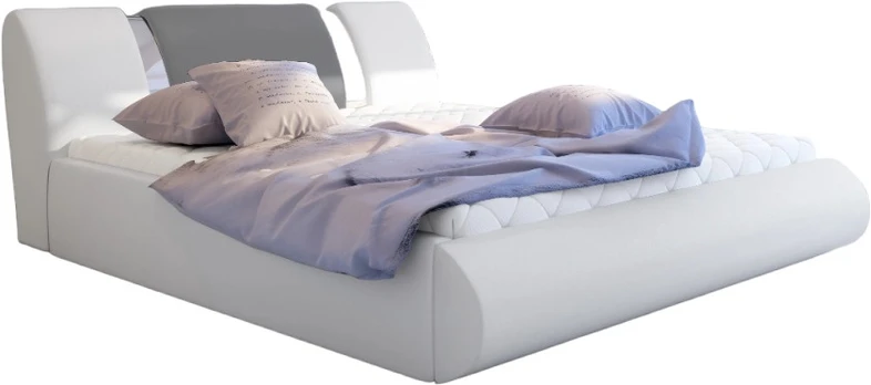 Lova Flavio Soft 17, Soft 29, 160 x 200 cm, balta/pilka, su grotelėmis