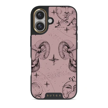 Aries - iPhone 16 Plus Case, Elite Dark (MagSafe) / Gold / Pink
