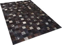 Beliani Leather Patchwork Kilimėlis 160 x 230 cm Raudonas BANDIRMA kaina