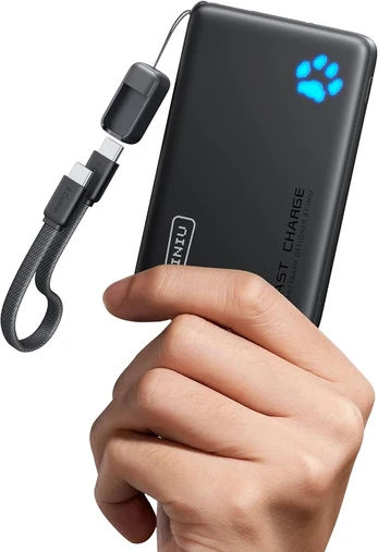 INIU išorinis akumuliatorius 10000 mAh, 45 W, 2 x USB-C, PD3.0, juodas, P41