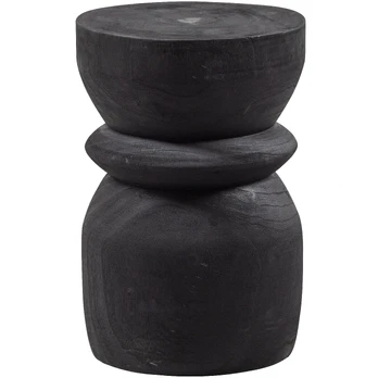 Taburetė Bikkel, Ø28 cm, 40 cm, medis, juoda