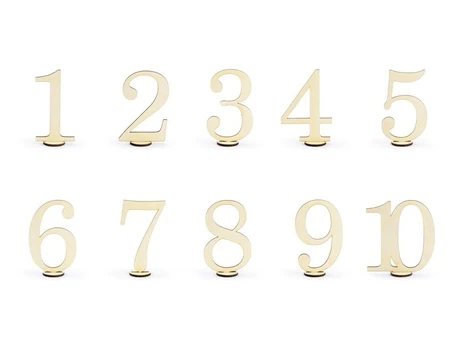 Mediniai stalo numeriai, 10,5 cm, 1 pak/10 vnt
